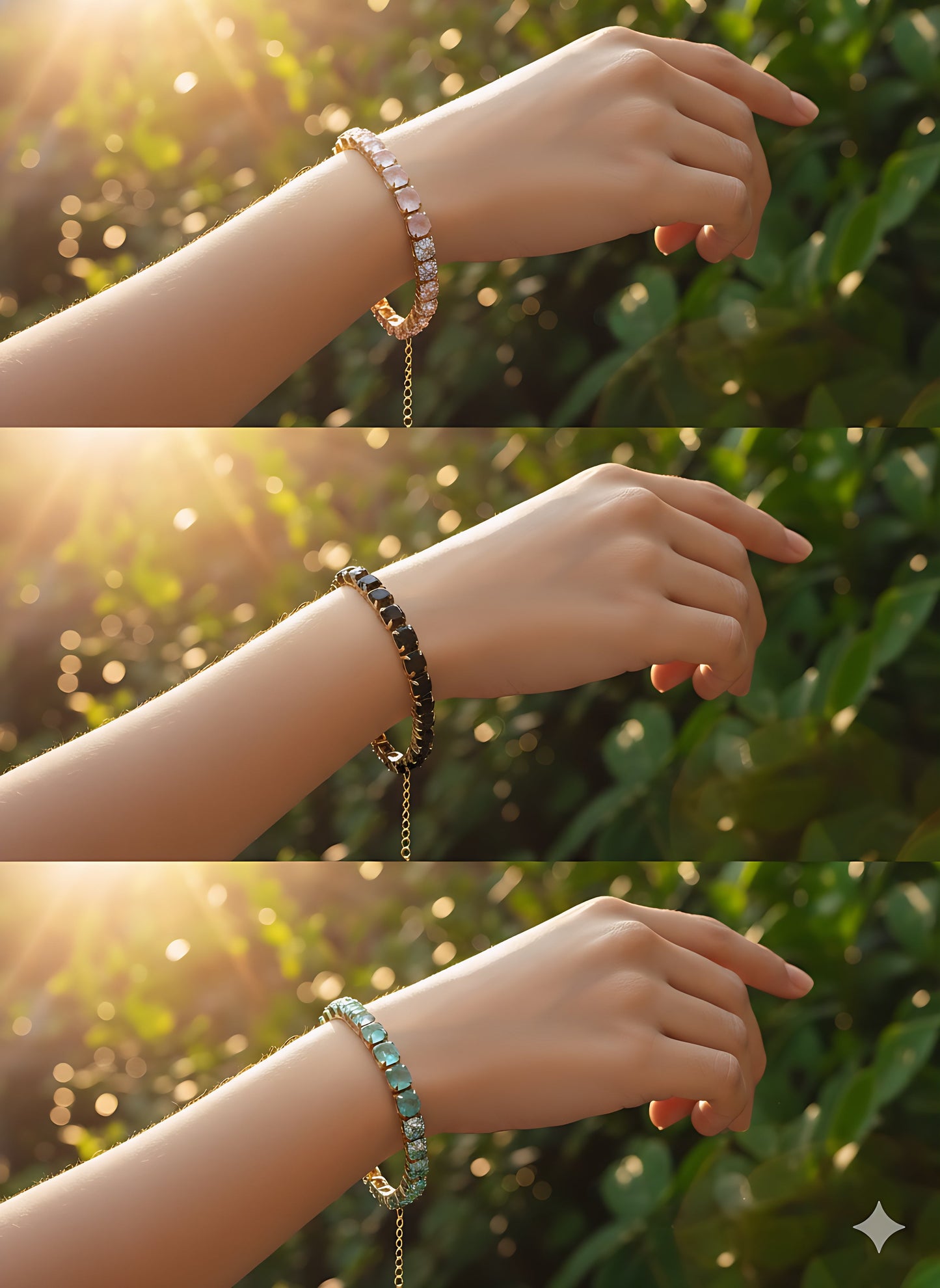 Princess Cut Crystal Tennis Bracelet (Pack Of 3)