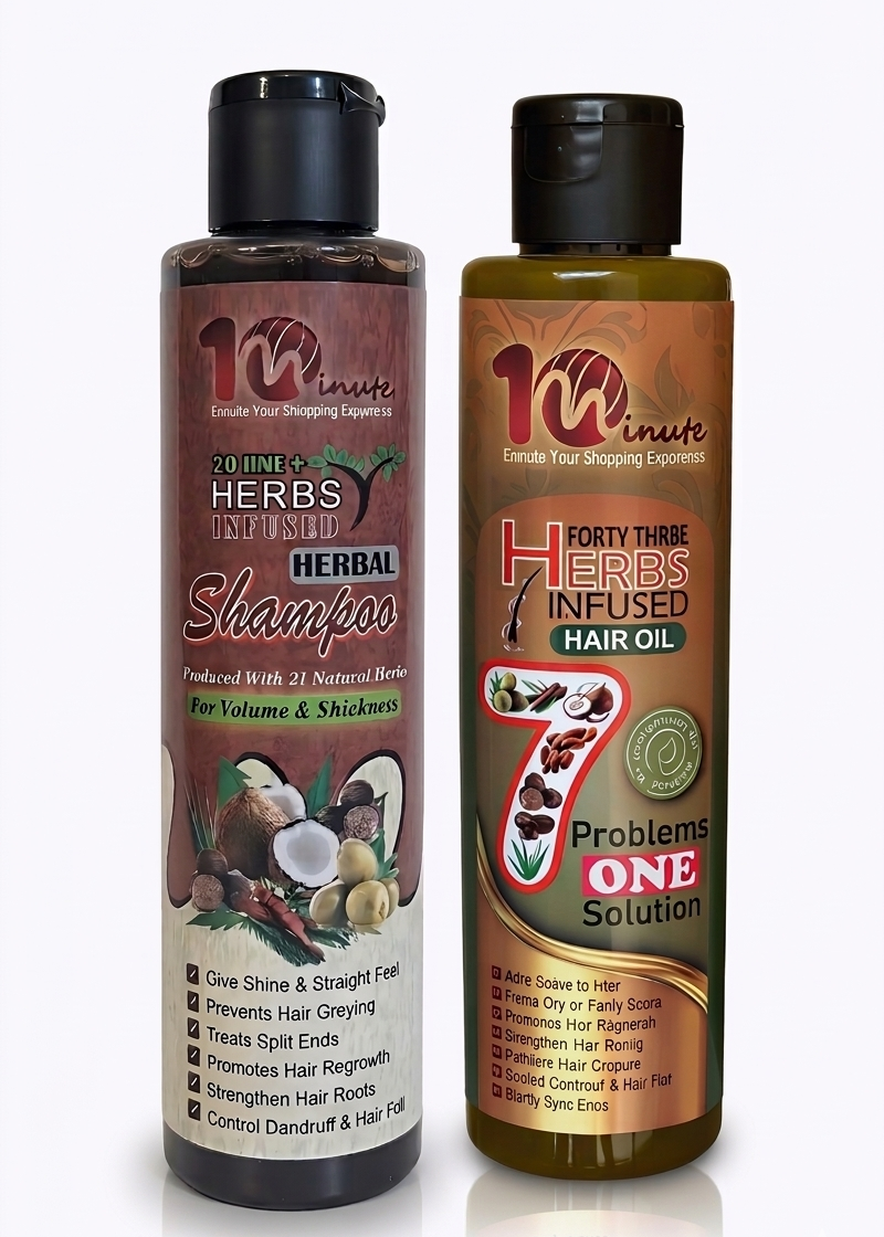 Herbal Shampoo & 40+ Herbs Infused Hair Oil