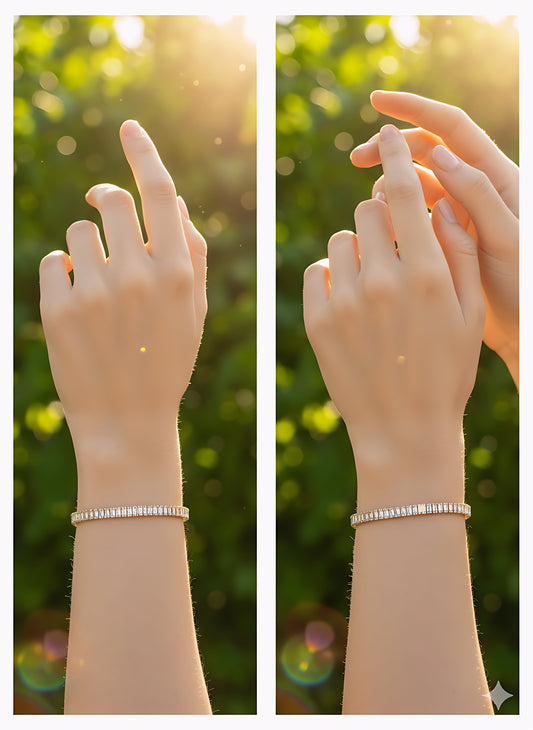 Emerald Cut Diamond Tennis Bracelet (Pack Of 2)