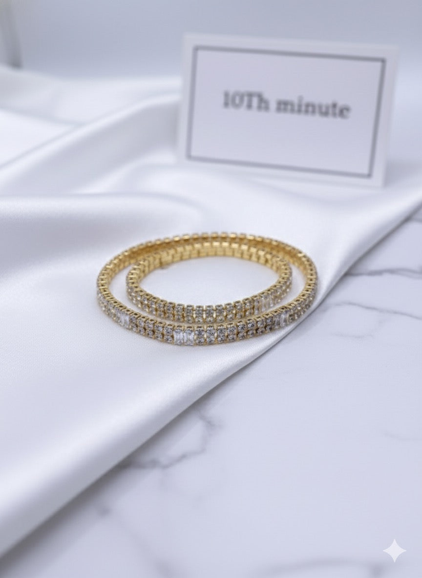 Emerald Cut Diamond Tennis Bracelet (Pack Of 2)