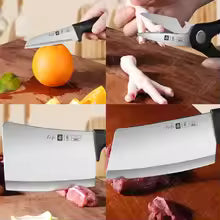 WXCOO 1~6pcs Stainless Steel Vegetable Fruit Knife Meat Slicing Kitchen Knife Scissor Set Household Chopping Knife with Holde