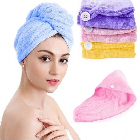 High Quality Microfiber Hair Drying Towel Cap Shower Towel Twist Head Towels