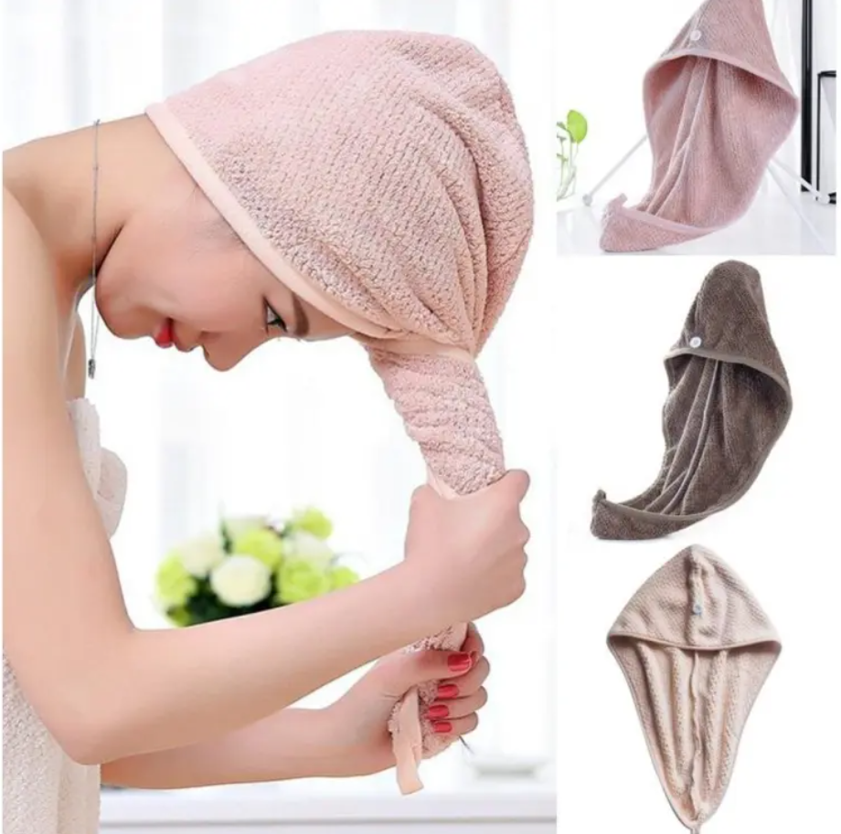High Quality Microfiber Hair Drying Towel Cap Shower Towel Twist Head Towels
