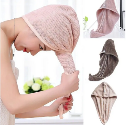 High Quality Microfiber Hair Drying Towel Cap Shower Towel Twist Head Towels