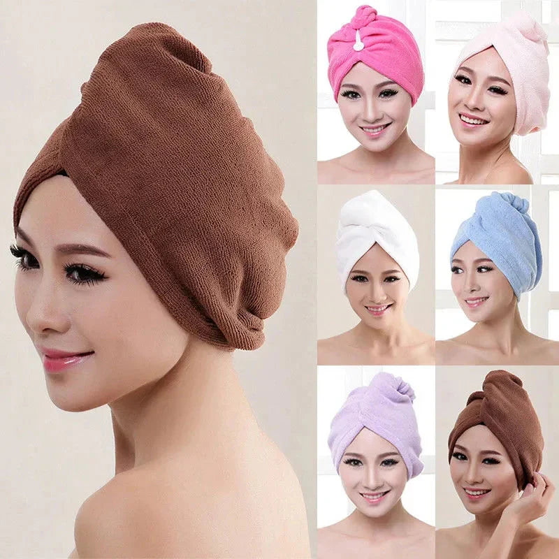 High Quality Microfiber Hair Drying Towel Cap Shower Towel Twist Head Towels